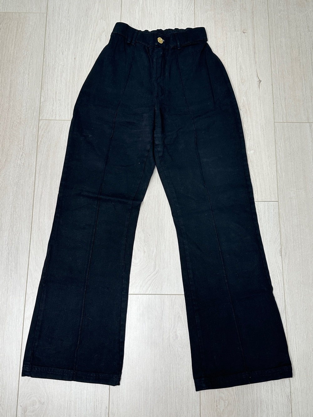 Big Bud Press Western Pants Black Wide Leg High Waist Cotton L.A. Made Size XS